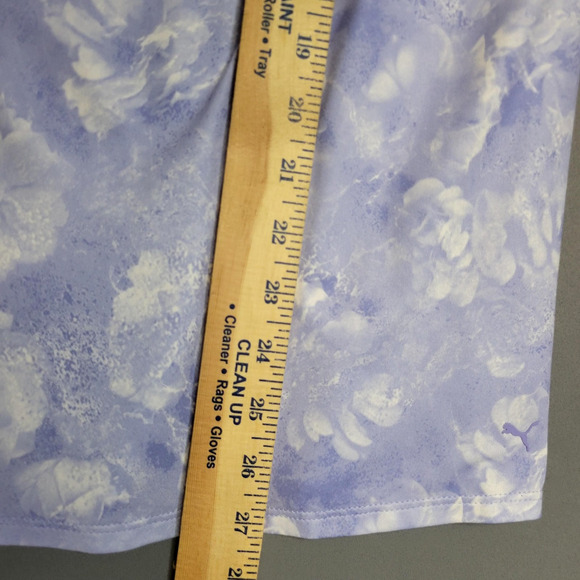 Puma Golf Shirt Womens Large Purple Floral Quarter Zip Mock Neck Sleeveless - Picture 10 of 12